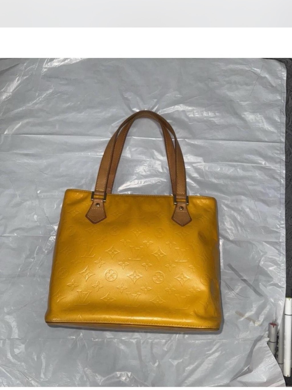 Louis Vuitton Mustard Yellow Monogram Tote With Tan Handles